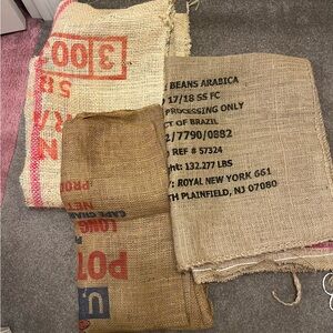 Lot of 3 Burlap coffee bean/potato bags.